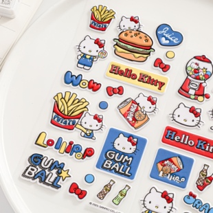 正版 饰贴画手帐素材 三丽鸥hellokitty立体泡棉贴纸凯蒂猫手机壳装
