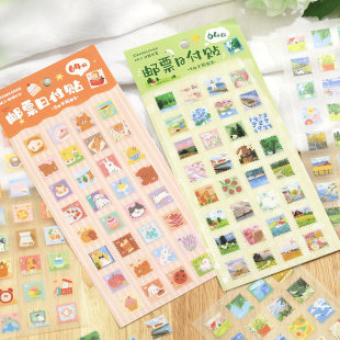 森屿暖树日付邮局PET装 可爱迷你手帐DIY邮票日付贴画素材 饰贴纸