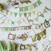 森屿暖树手作派对长条硬卡贴纸 复古贴画手帐diy场景造景拼贴