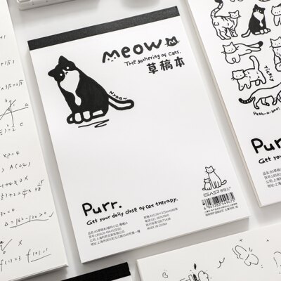 4本入喵呜小记草稿本空白本