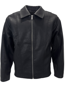 SIMPLE REVIVE 25FW 结构裁片短款落肩皮夹克 做旧荔枝爆裂纹皮衣