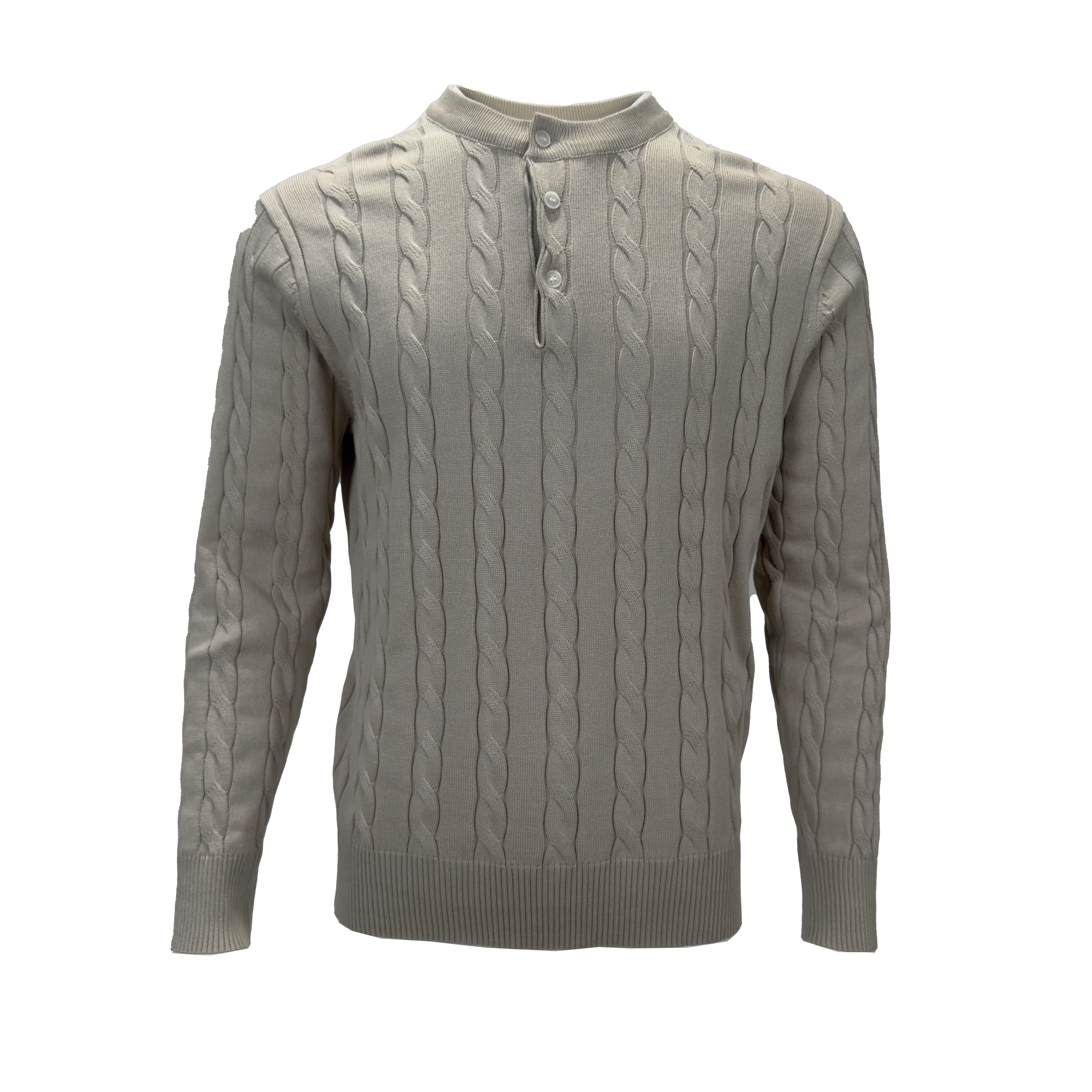 简约麻花松弛感25FW针织亨利领