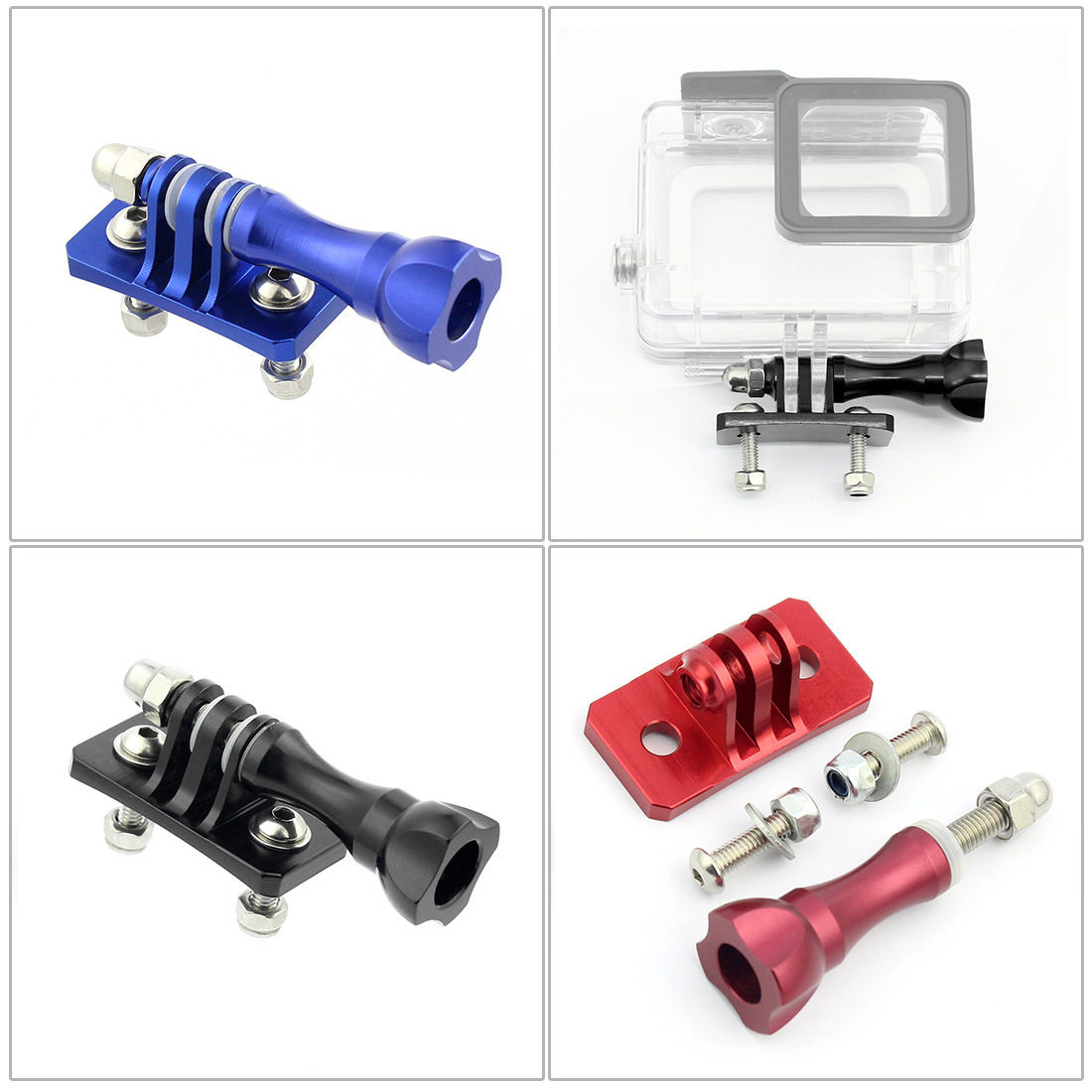 gopro大疆运动相机头盔下巴安装支架金属转接头跳伞安全固定底座