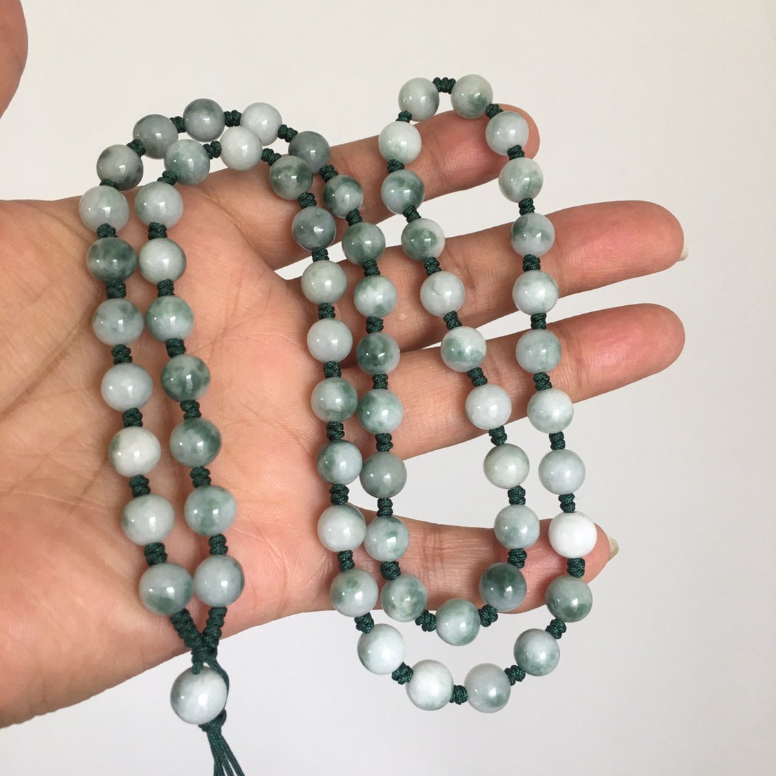 8mm圆珠玉石吊坠绳链玉佩链子