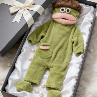 大嘴怪睡衣丑萌卡通连体丑鱼搞笑沙雕抽象奇葩冬季家居服套装睡袍