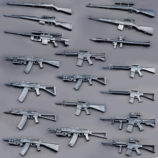 4D拼装军事模型1比6兵人步枪武器AK47游戏道具RPG火箭筒 儿童玩具