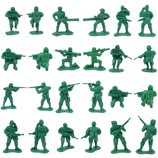 儿童玩具成人沙盘军事打战玩偶优质塑料怀旧绿色二战现代兵人模型
