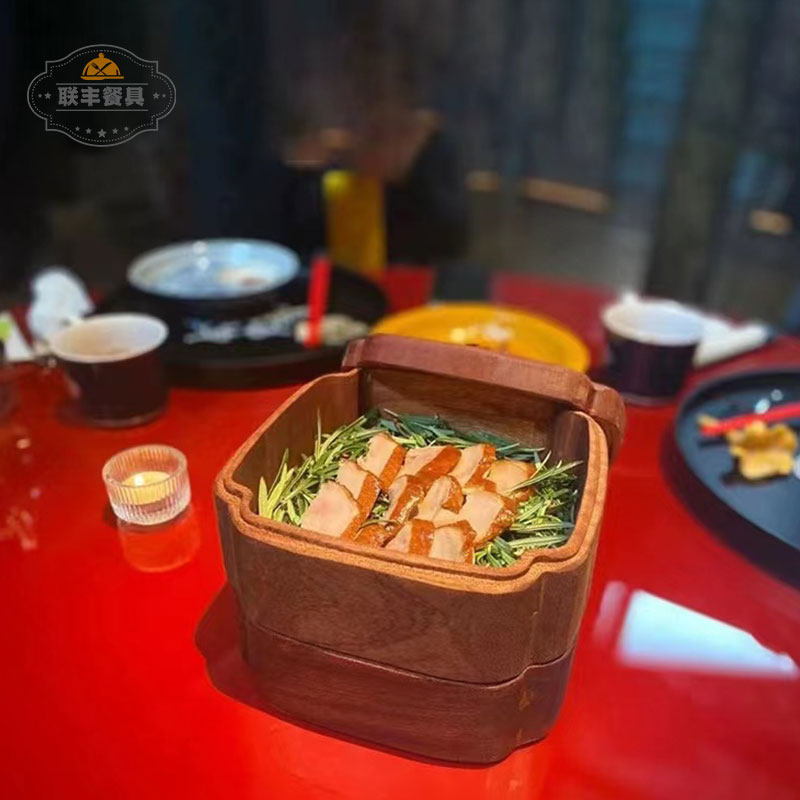 新中式实木创意单层蒸笼盘