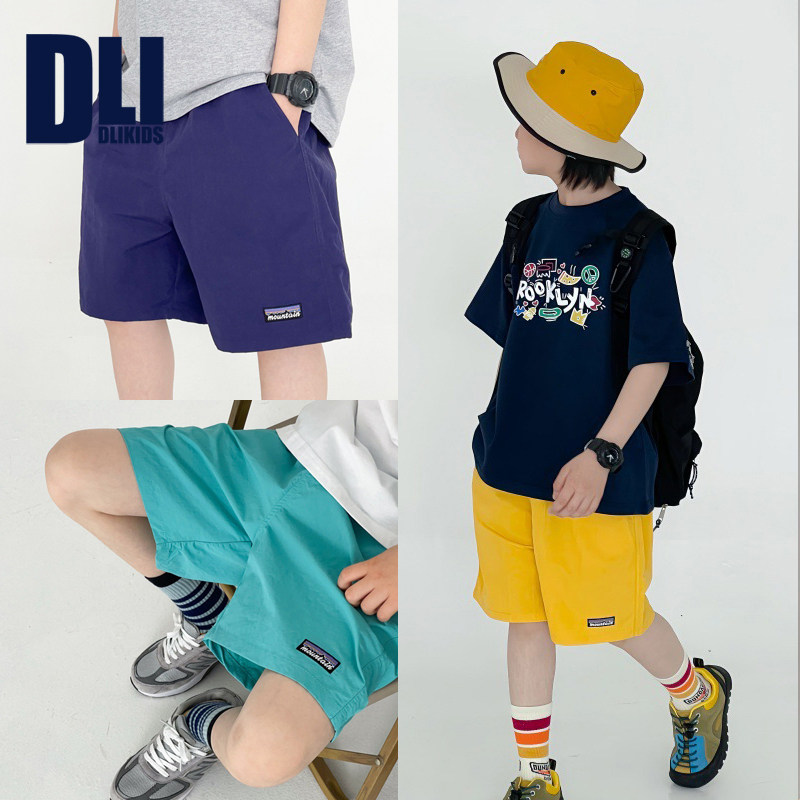 DLIDLIKIDS夏季新款男女童沙滩速干裤糖果色儿童中裤百搭薄短裤潮