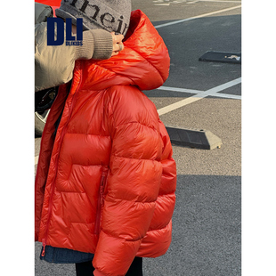 DLIDLIKIDS冬季新款男女童安心绒95厚款面包服儿童光版纯色羽绒服