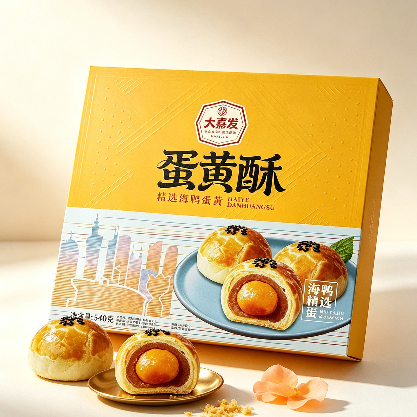 大嘉发蛋黄酥礼盒装精选海鸭蛋