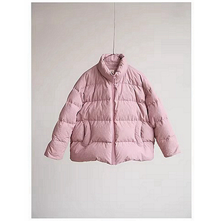 欢喜壹旧  冬款柔雾粉高密纯棉布料保暖面包羽绒服厚款外套