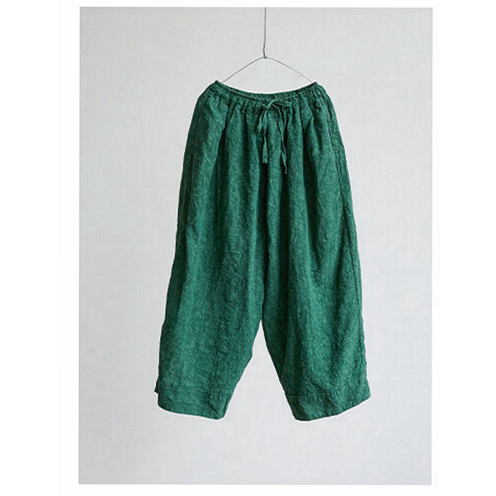 欢喜壹旧 春款森绿超密亚麻布松紧腰公子裤宽松休闲裤九分萝卜裤,女装/女士精品,休闲裤,淘宝优惠券,粉丝福利购,淘宝优惠卷