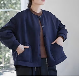 毛圈棉百搭圆领开门襟针织宽松长袖 断码 春秋款 S码 厚外套 半价