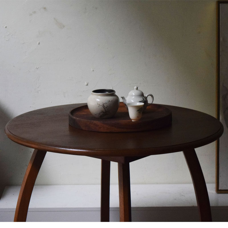 黑不二 柚木 矮桌 原木边几 仿古咖啡桌 实木 宅寂风 餐桌 茶桌