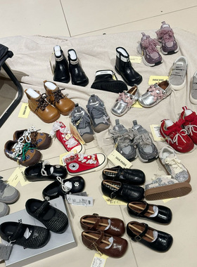 uus25秋红色做旧珍珠扣赛车鞋黑色豹纹贝壳鞋银色玛丽珍粉蝴蝶结