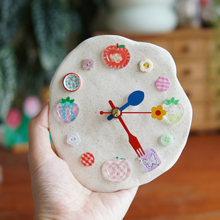 纽扣时钟diy手工自制材料包创意解压手工送闺蜜朋友情侣新年礼物