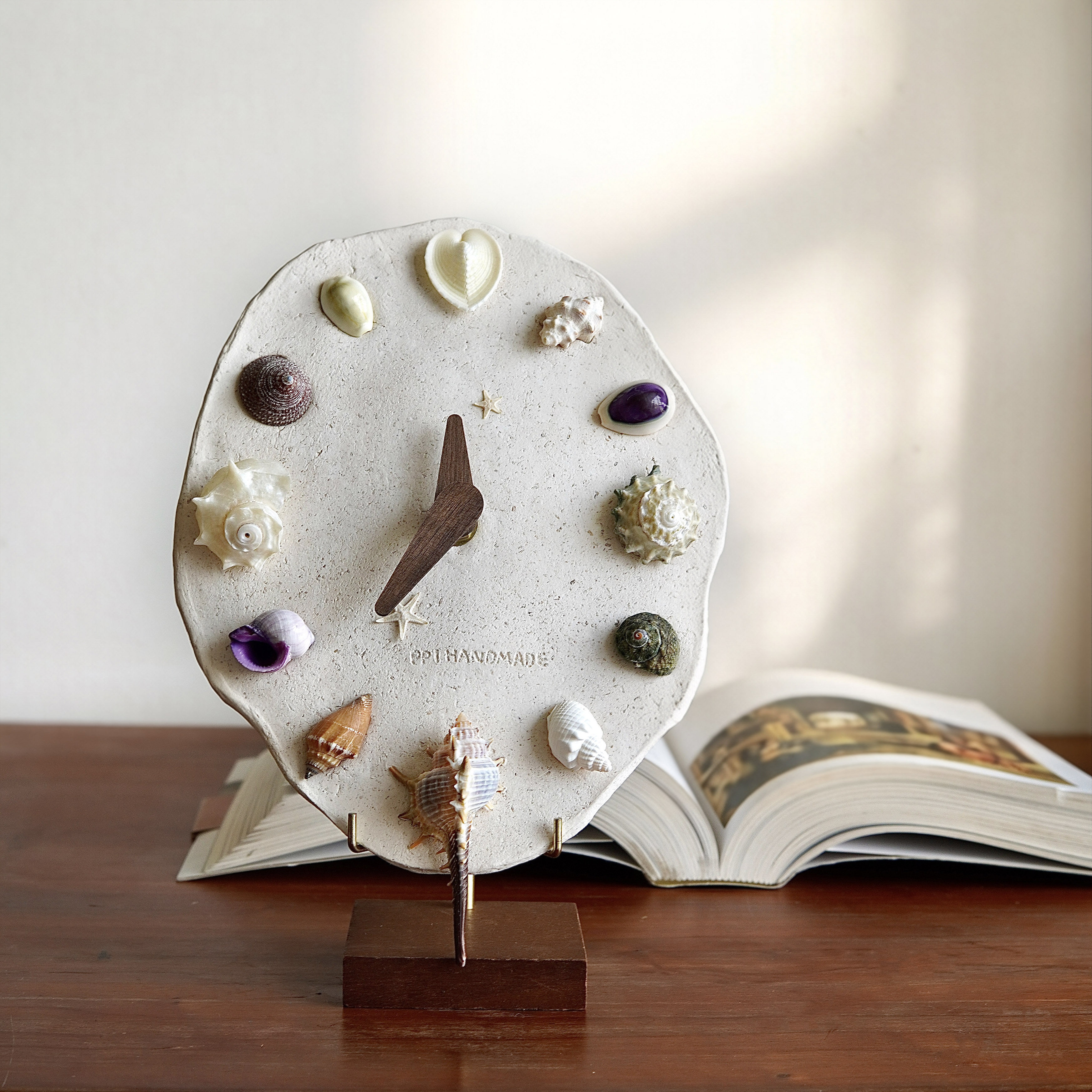 diy海螺贝壳时钟手工制作材料包创意生日礼物家居摆件装饰品团建