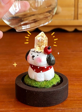 diy水晶小豆丁上班搭子桌面摆件