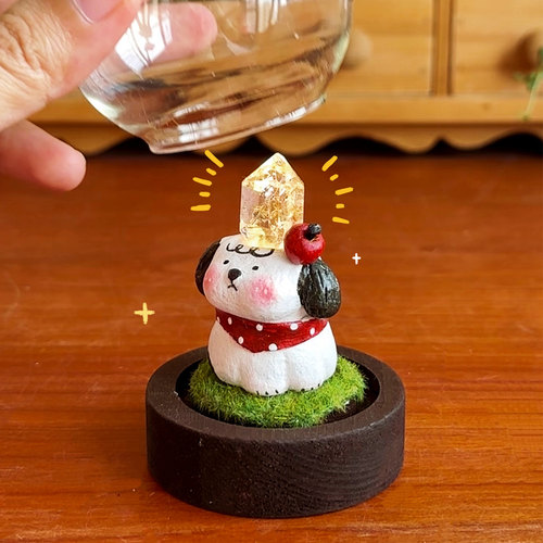 diy水晶小豆丁上班搭子桌面摆件