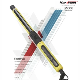 May 发根烫电棒造型 young源头工厂美扬电器M606触摸屏卷发棒男士