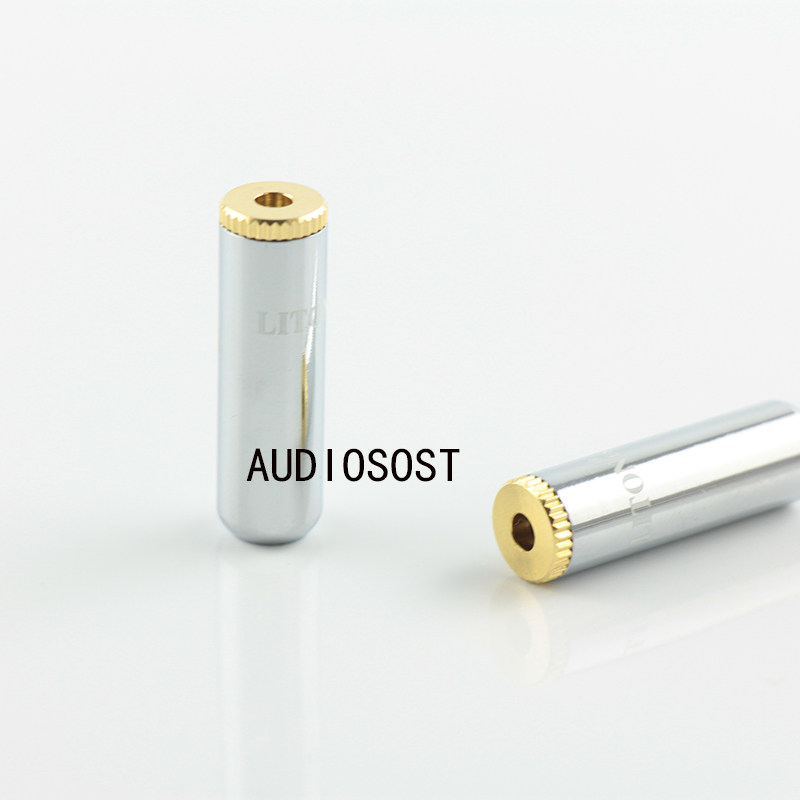 美国立顿镀金3.5mm立体声耳机母头插座小三芯 线孔6mm
