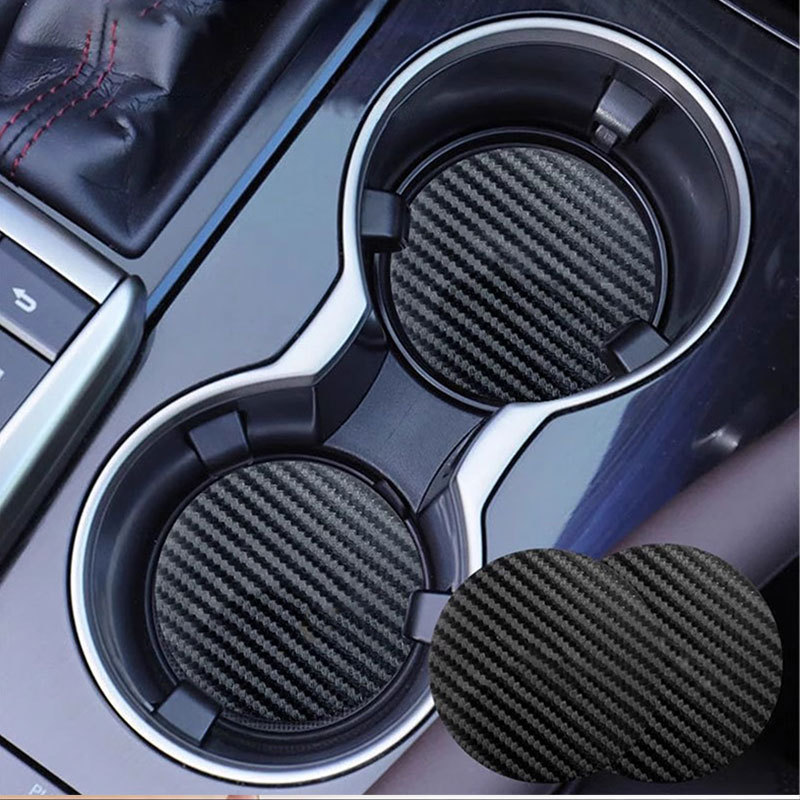 车载碳纤维门槽水杯垫