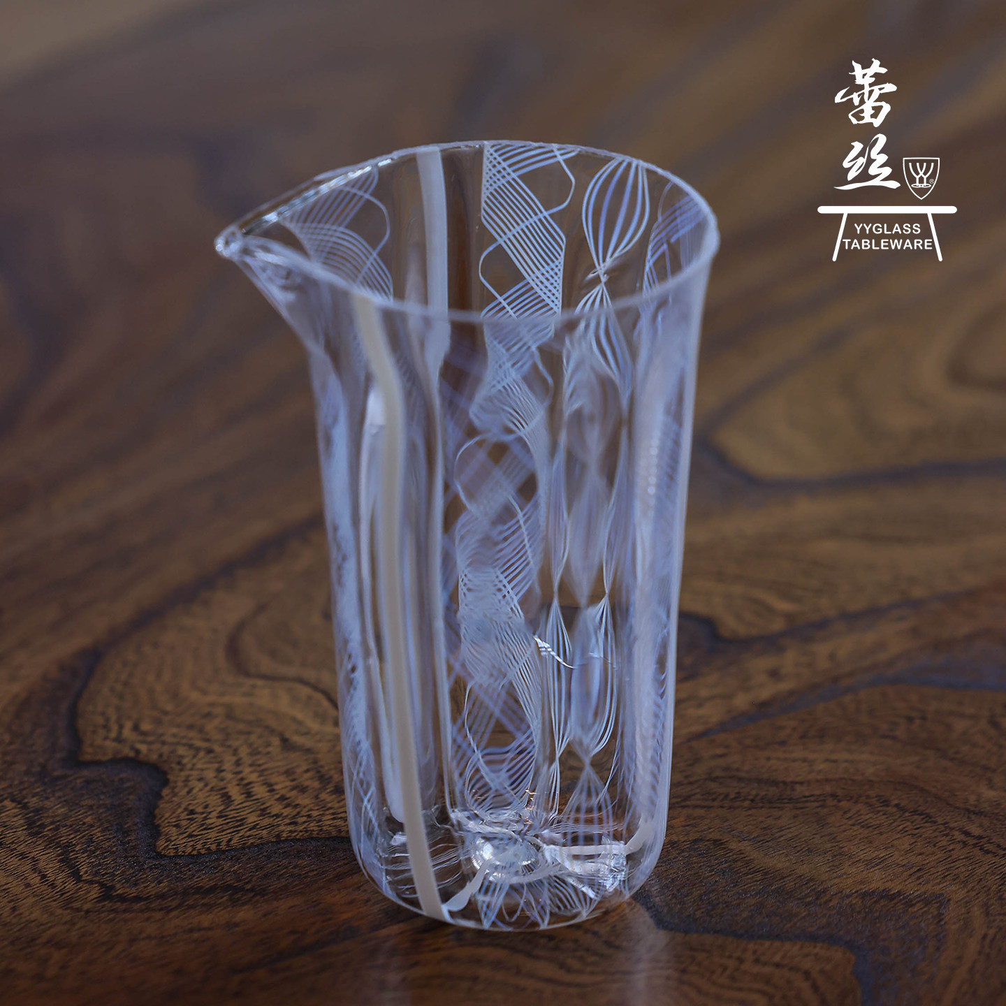 雅雅高硼硅耐高温蕾丝玻璃公道杯