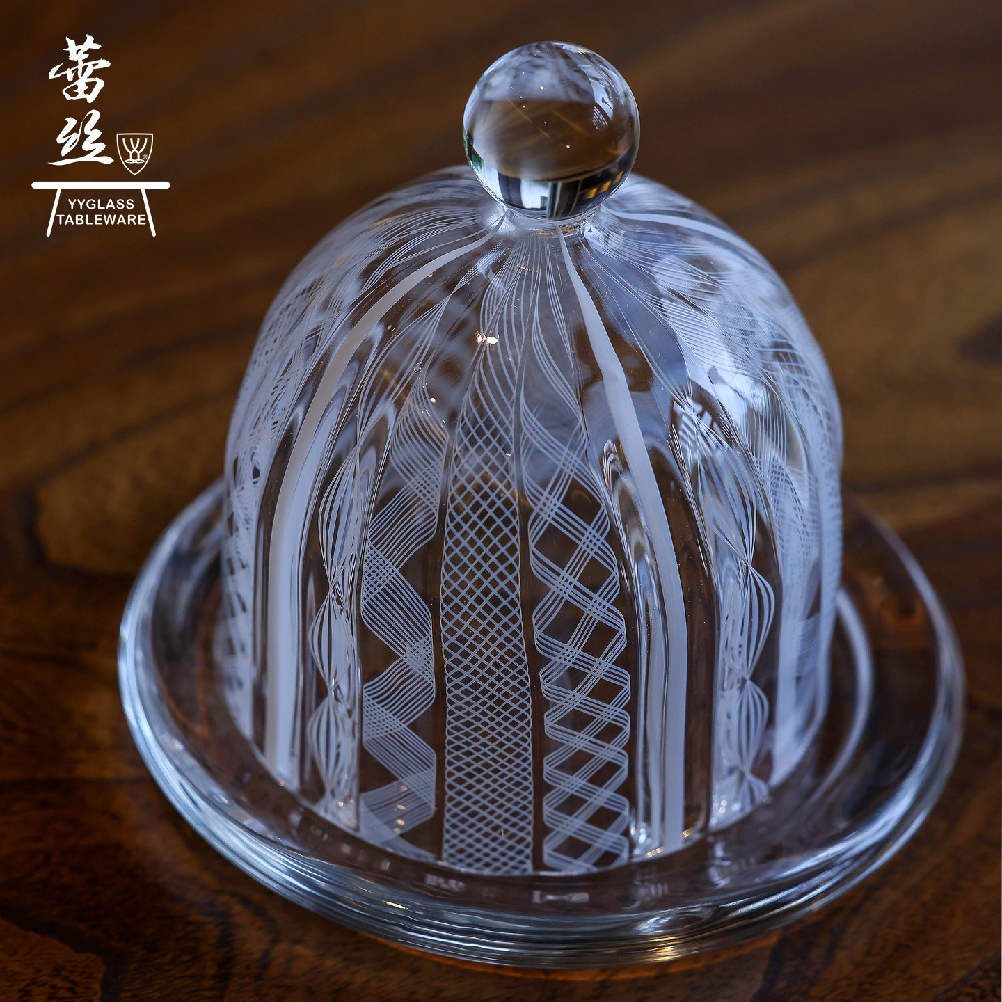 雅雅高硼硅耐高温手工蕾丝玻璃罩