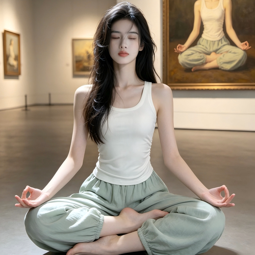 [瑜伽健身都能穿-百搭U领固定胸垫]瑜伽普拉提健身运动背心