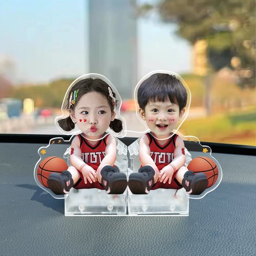 车载摇头摆件定制宝宝照片小人diy创意车内饰品有趣的车饰小摆件