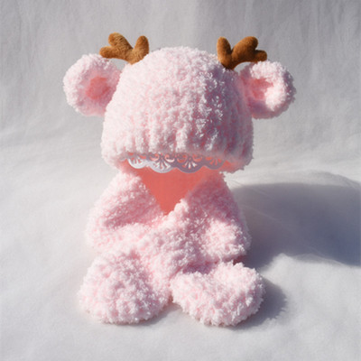 手工编织可爱超萌无帽檐毛线帽