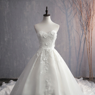 公主奢华大拖尾新娘主婚纱礼服显瘦超仙 法式 2026新款 抹胸婚纱时尚