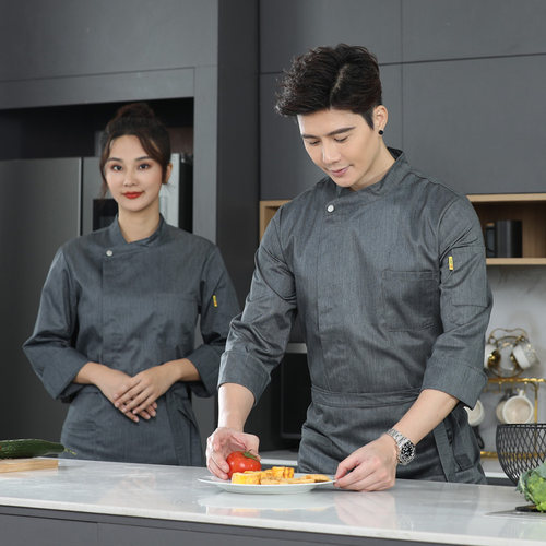 纯棉不起球不掉色厨师工作服定制