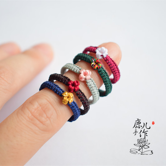 【朵朵】小花戒指编织diy材料包