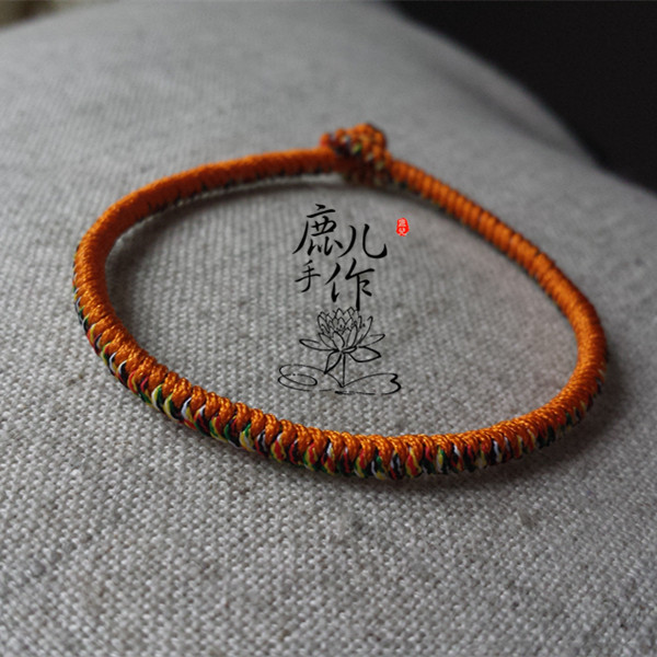 [LIJIANG IMPRESSION] CONTRASTING SIMPLE DIAMOND KNOT BRACELET HOMEMADE HANDMADE DIY WEAVING MATERIAL PACKAGE TUTORIAL