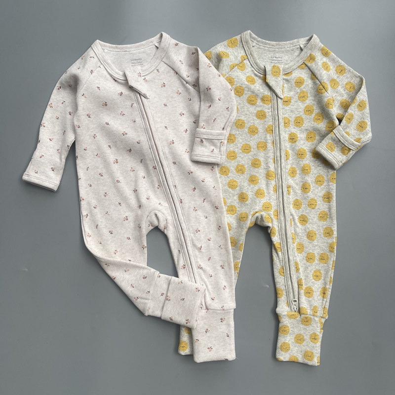 春秋冬季新款女童连体衣宝宝纯棉连身哈衣新生婴儿包脚爬服