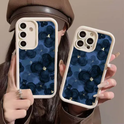 花朵5plus手机壳欧美A72适用SamsungA73暗夜防摔S24GalaxyS2三星