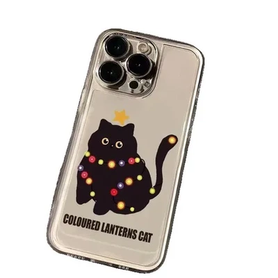 适用/手机壳卡通/15黑猫星星PROMAXxr131617PROMAX创意14PRO苹果