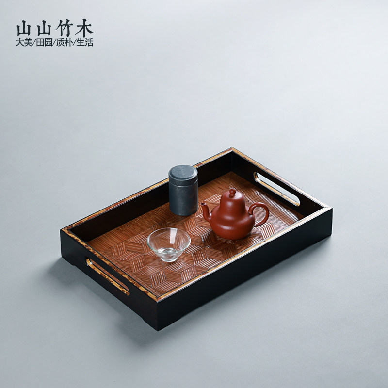茶荼奉茶盘竹制托盘云妃干泡盘茶器具茶宠茶杯收纳盘功夫茶道配件
