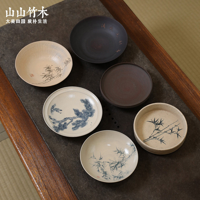 万家造物壶承储水粗陶干泡台茶盘茶具储水茶盘紫砂养壶茶托底座
