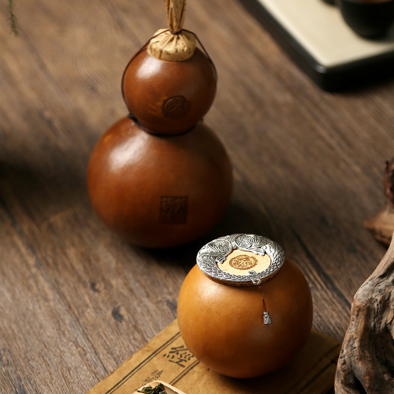 山山竹木天然单肚家用摆件茶叶罐