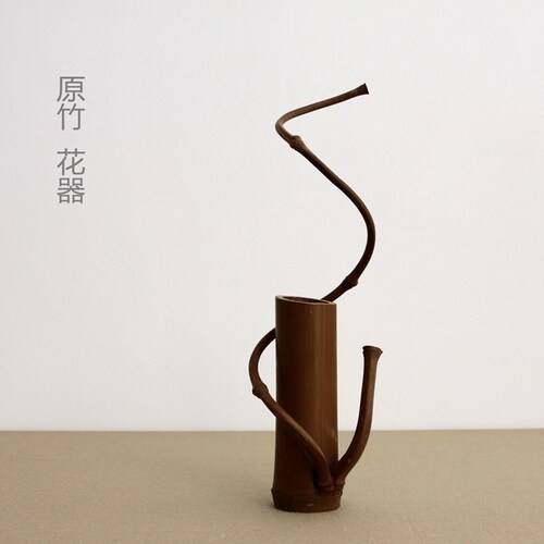 日本花器花入花道插花茶道零配花筒竹子缠绕山山竹木_虎窝淘