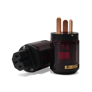 声弦欧亚德079 DIY配件 国标紫铜电源插头音响发烧电源线尾插头