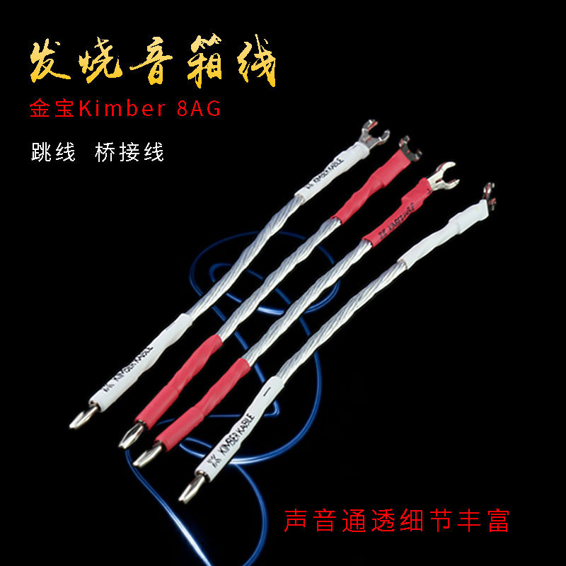 声弦金宝8AG发烧音箱桥接线喇叭线 单晶铜镀纯银音响跳线