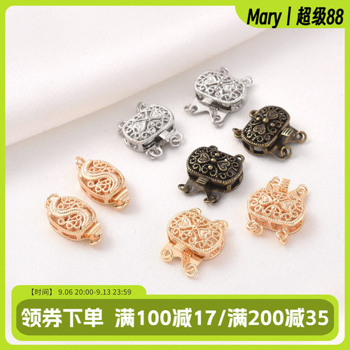 14k包金镂空双排插扣手工diy