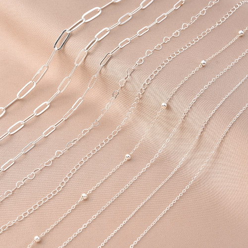 保色镀厚银散链手工饰品配件手链