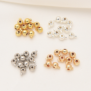 14K包金钢丝线定位收尾夹扣手工diy珍珠项链按扣手链银色收尾卡扣