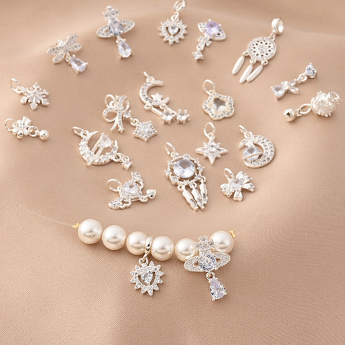 铜镀厚银捕梦网流苏小滴溜挂件