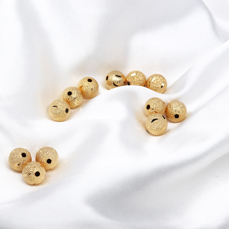 diy包金空心磨砂手串散珠